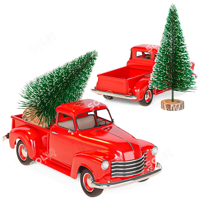 Chevrolet 3100 Christmas Pickup 3D model image 3