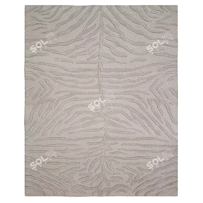 Zebra Stripes Wool Rug 3D model image 1