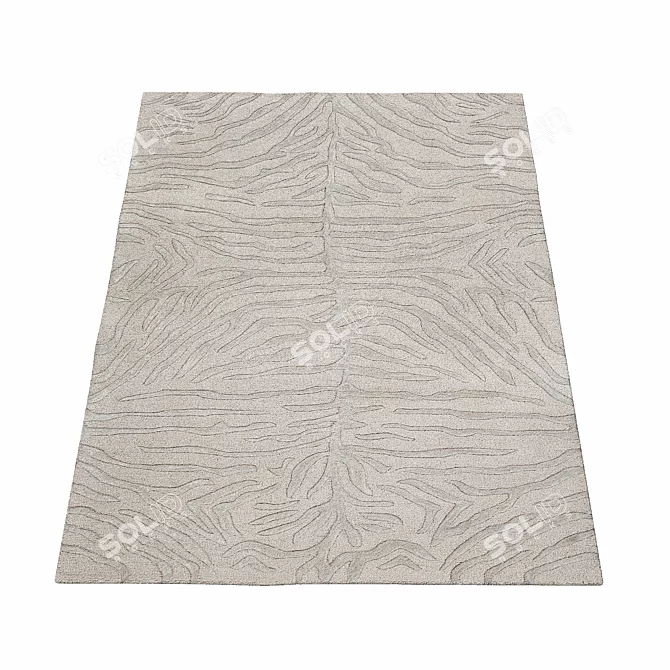 Zebra Stripes Wool Rug 3D model image 2