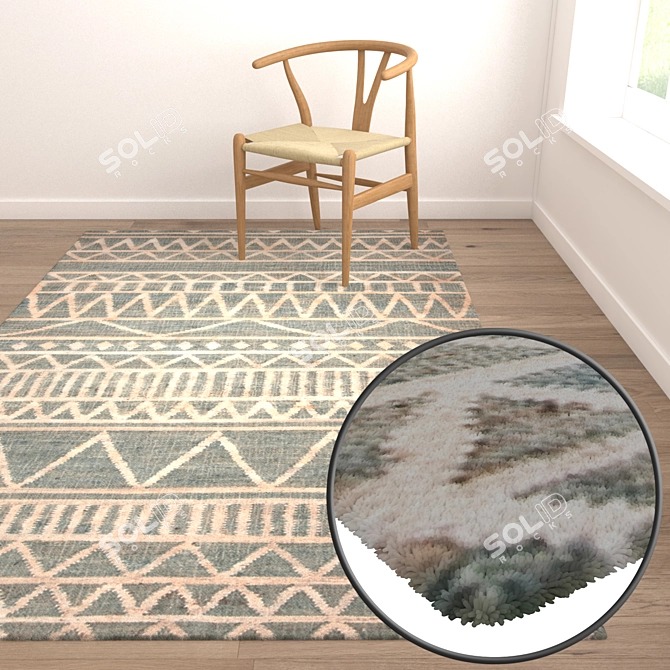 Title: Luxury Rug Set - 3 High-Quality Textures 3D model image 5