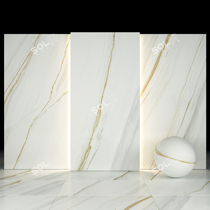 Elegant Pentelicus White Marble 3D model image 1