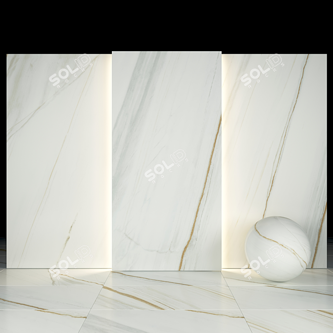 Elegant Pentelicus White Marble 3D model image 2