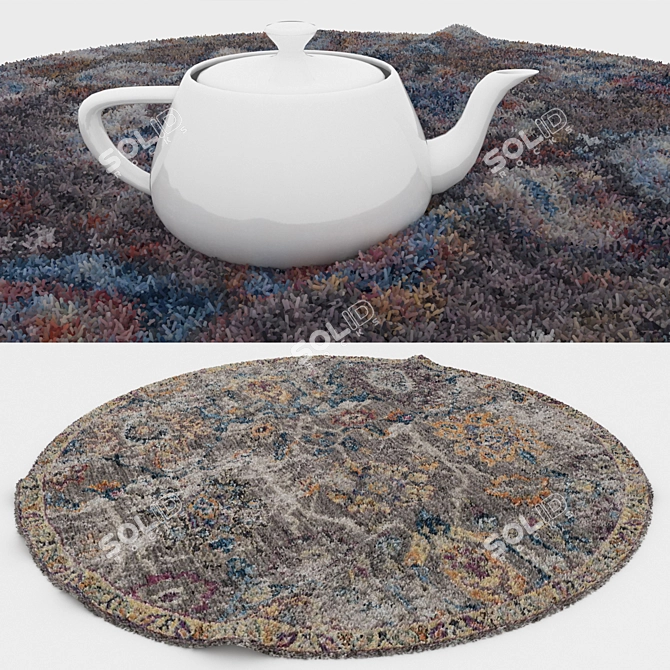 6-Piece Round Carpet Set: Versatile 3D Models 3D model image 3