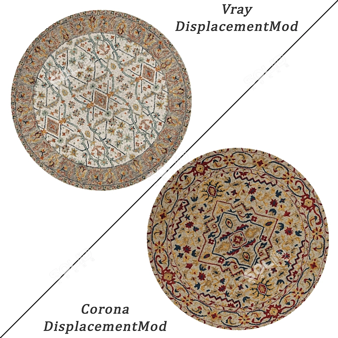 Round Carpets Set: Variety and Realism 3D model image 2