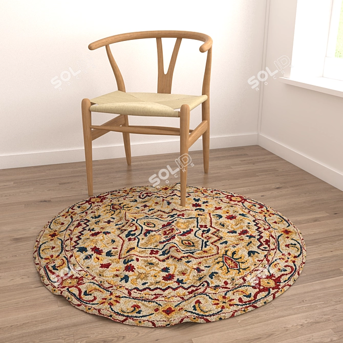 Round Carpets Set: Variety and Realism 3D model image 4