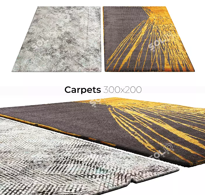 Stylish Interior Carpets 3D model image 1