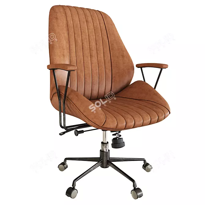 Luxurious Leather Hamilton Chair 3D model image 1