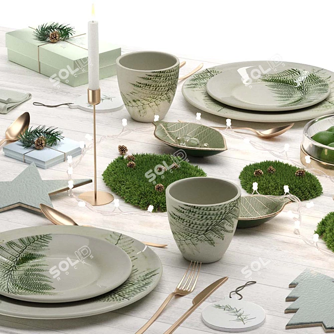 Winter Serving Set: Polys: 640 594, Verts: 798 319 3D model image 4