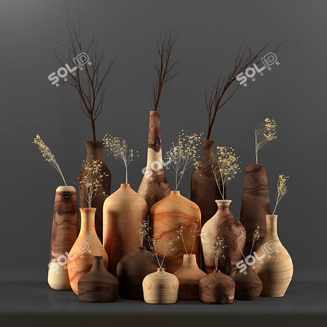 Elegant Nature-Inspired Decor Set 3D model image 1