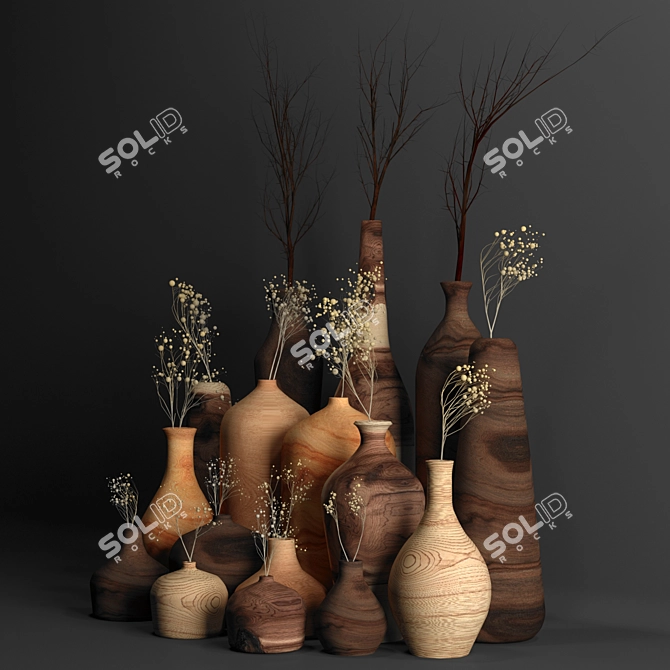 Elegant Nature-Inspired Decor Set 3D model image 2