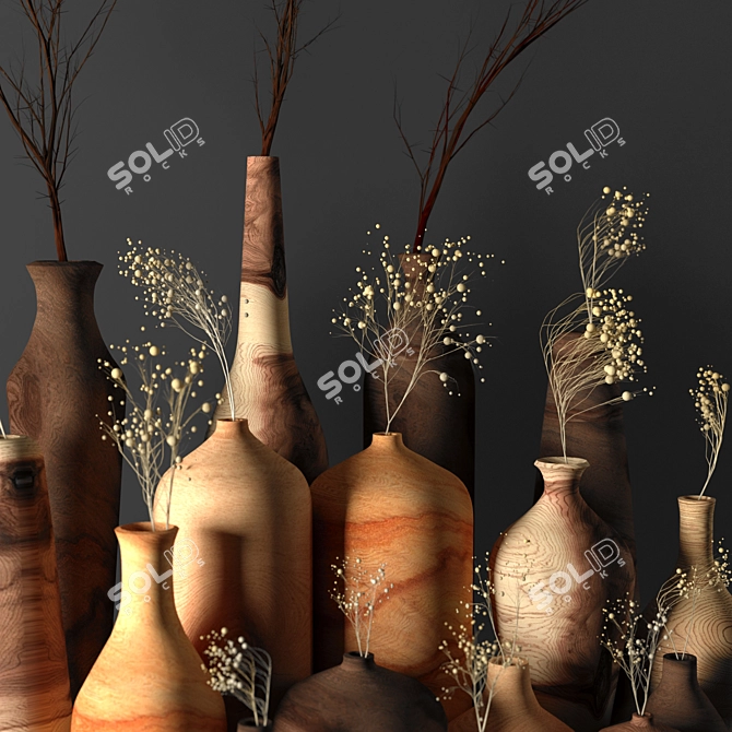 Elegant Nature-Inspired Decor Set 3D model image 3