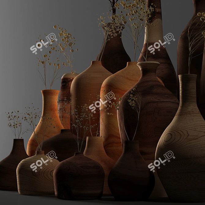 Elegant Nature-Inspired Decor Set 3D model image 4