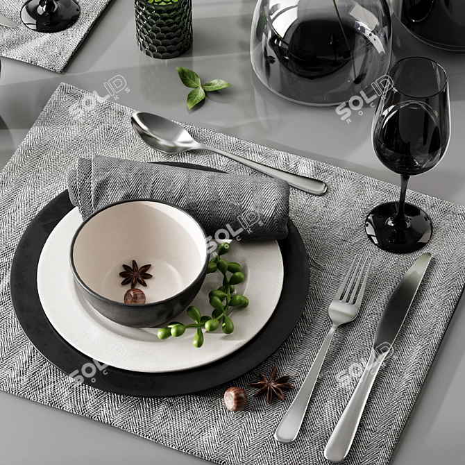 Elegant Table Setting Set 3D model image 4