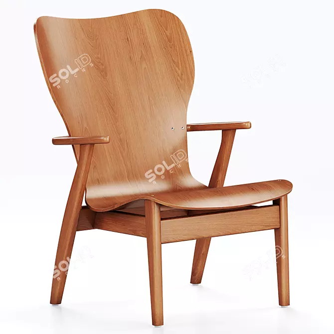 Artek Domus Lounge Armchair: Timeless Scandinavian Design 3D model image 1
