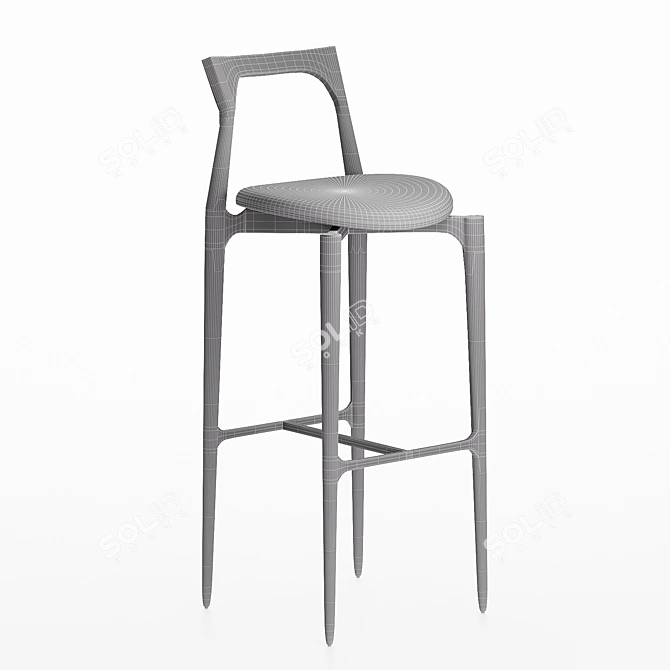 Modern Gray Bar Chair: Collector Studio 3D model image 4