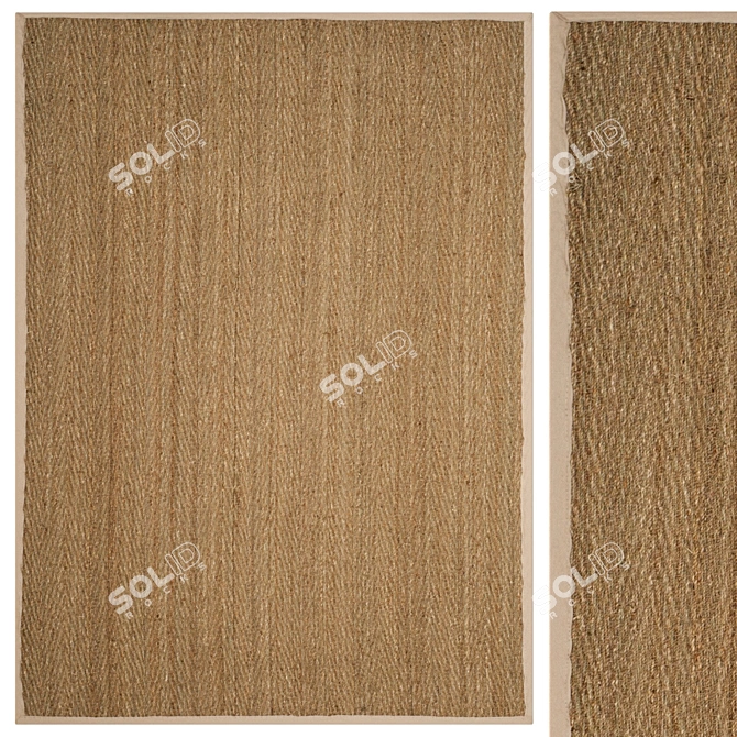 Natural Fiber Maisy Border Rug 3D model image 1