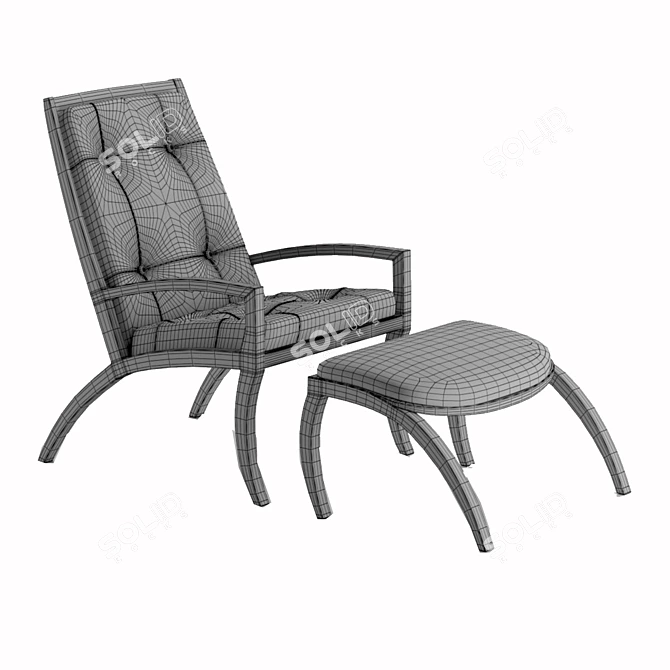 Elegant Comfort Armchair 3D model image 5