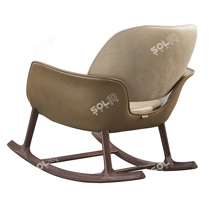 Elegant Martha Rocking Armchair 3D model image 2