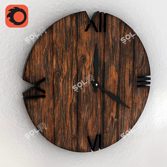 Vintage Village Clock 3D model image 1