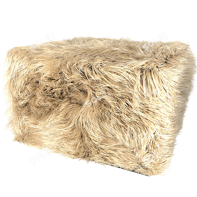 Cozy Wool Pouf Carito 3D model image 2