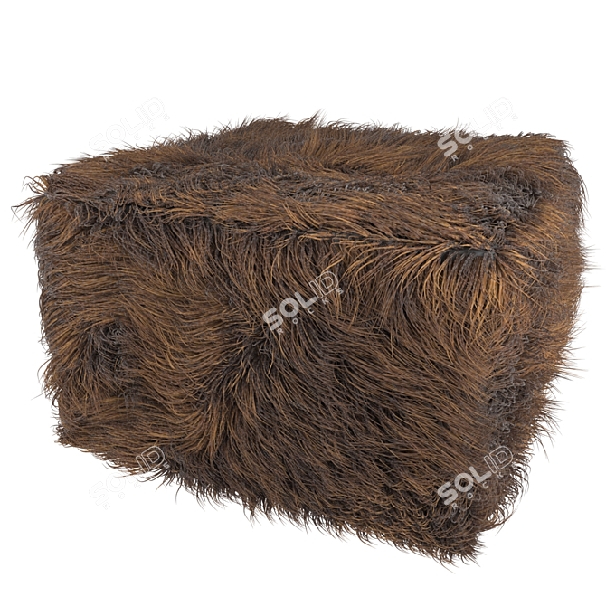 Cozy Wool Pouf Carito 3D model image 4