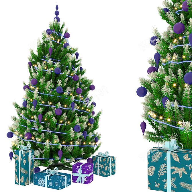 Festive Holiday 3D Christmas Tree 3D model image 1