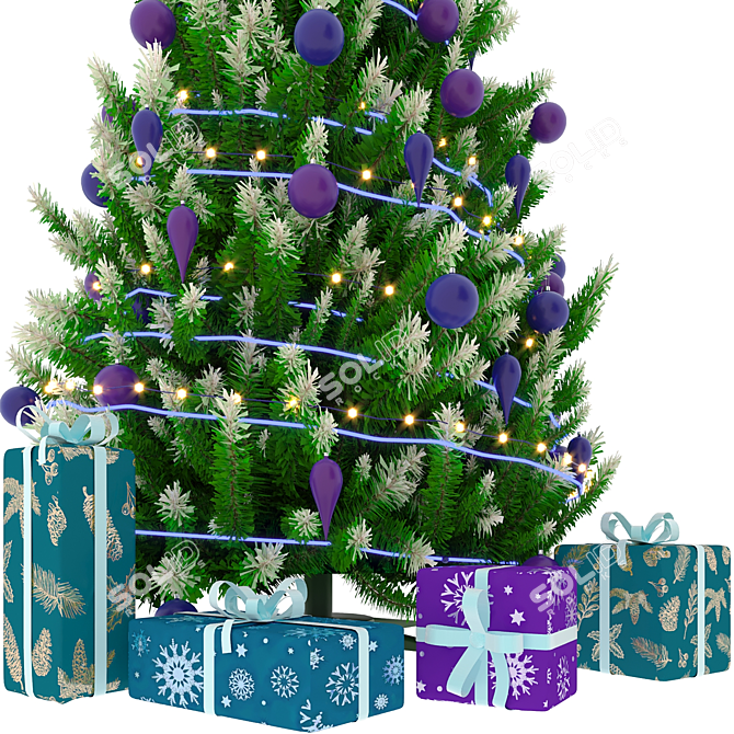 Festive Holiday 3D Christmas Tree 3D model image 2