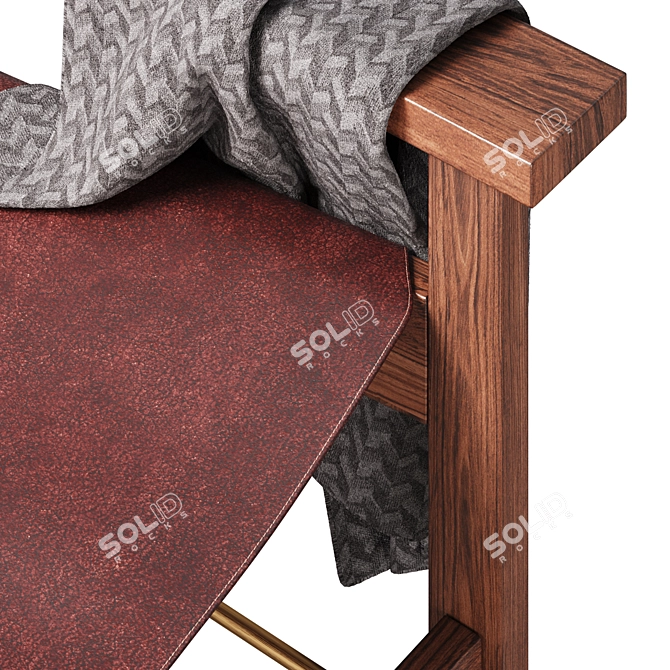 Luxurious Leather Sling Chair 3D model image 4