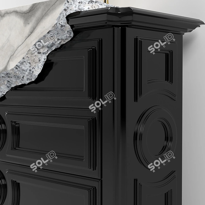 PETRA Washbasin Cabinet: Art-Deco/Nouveau Style 3D model image 4