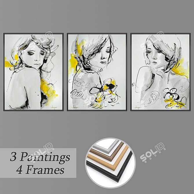 Modern Wall Art Set: No.2971 3D model image 1