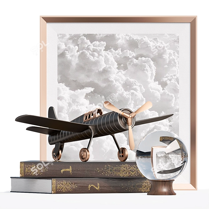 Vintage Aviation Decor Set- 7 Airplanes 3D model image 1