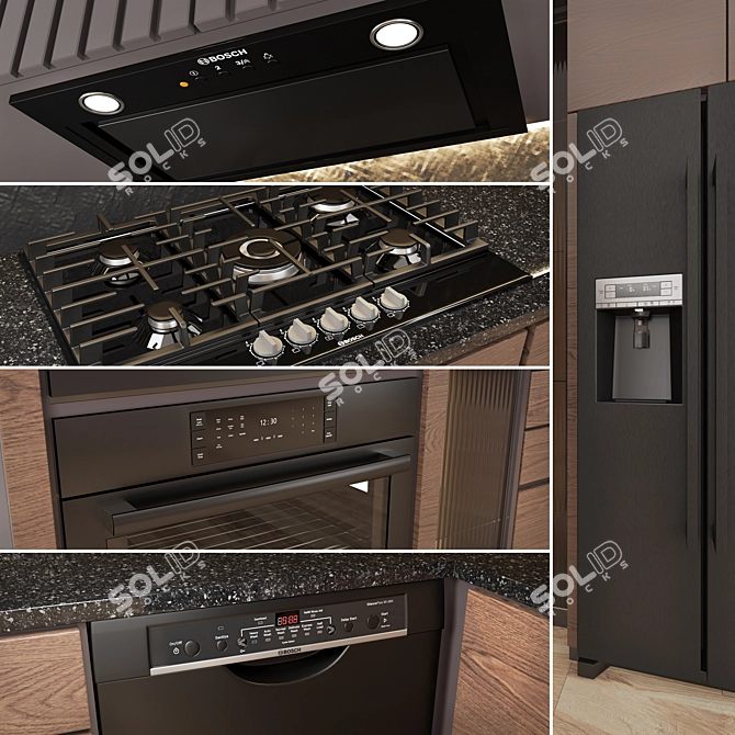 Modern Bosch Kitchen Appliances 3D model image 3
