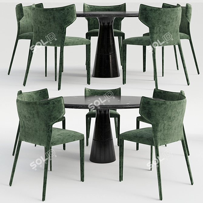 Elegant Salicido Dining Set 3D model image 1