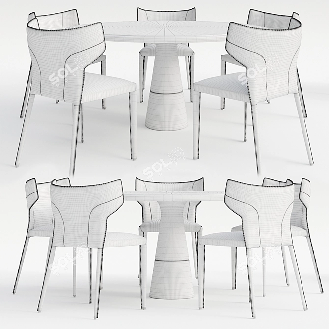 Elegant Salicido Dining Set 3D model image 4