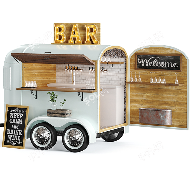 Mobile Food & Drink Bar 3D model image 2