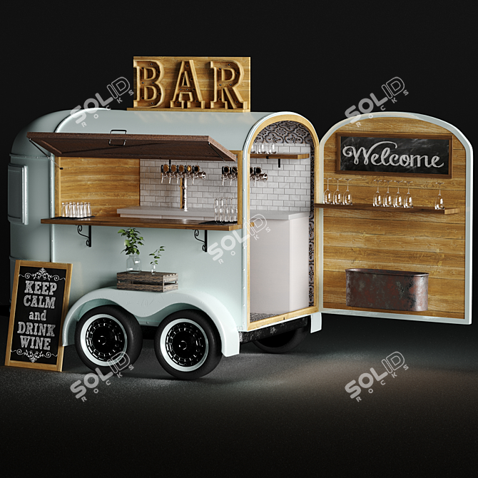 Mobile Food & Drink Bar 3D model image 4