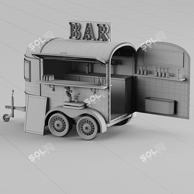 Mobile Food & Drink Bar 3D model image 5