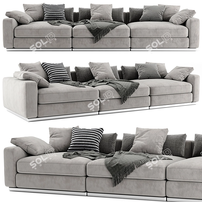 Luxury Flexform Beauty 3-Seat Sofa 3D model image 1