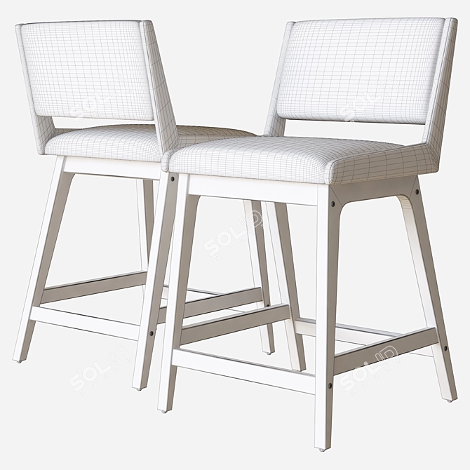 Modern Alma Counter Stool: Sleek Design 3D model image 3