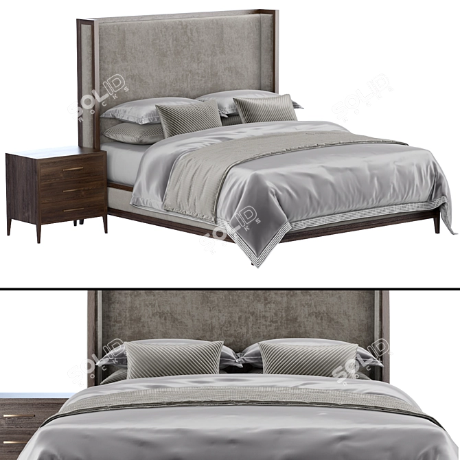 RH French Contemporary Bed 3D model image 1