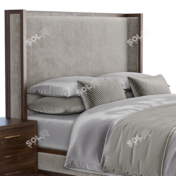 RH French Contemporary Bed 3D model image 2