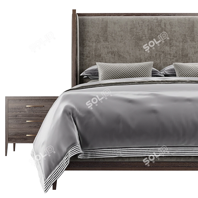 RH French Contemporary Bed 3D model image 3