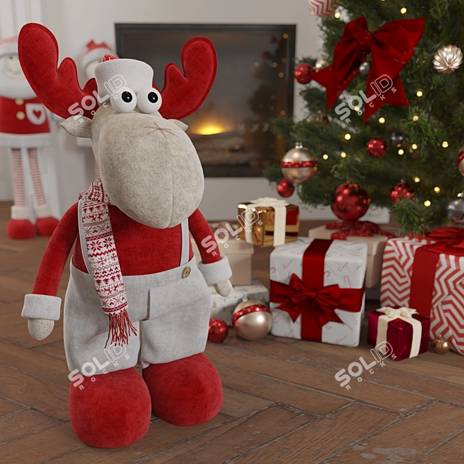 Festive Holiday Decoration Set 3D model image 3