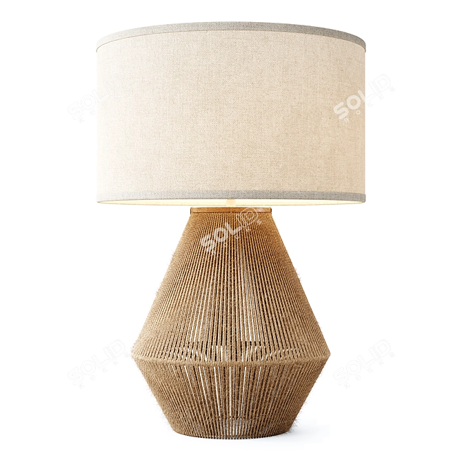 Zara Home Jute Base Lamp: Eco-Chic Lighting 3D model image 2