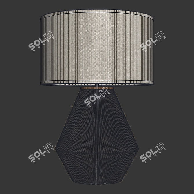 Zara Home Jute Base Lamp: Eco-Chic Lighting 3D model image 4