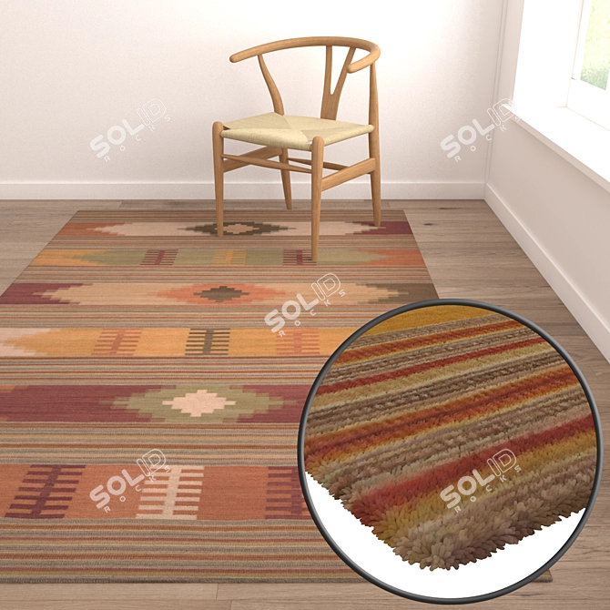 Luxury Carpet Set 3-Piece 3D model image 5