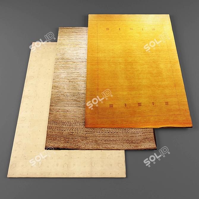 Luxury Collection: 5 Stunning Rugs 3D model image 1