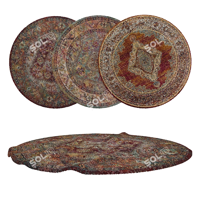 Round Carpet Set 68 - Variety for Every Angle 3D model image 1