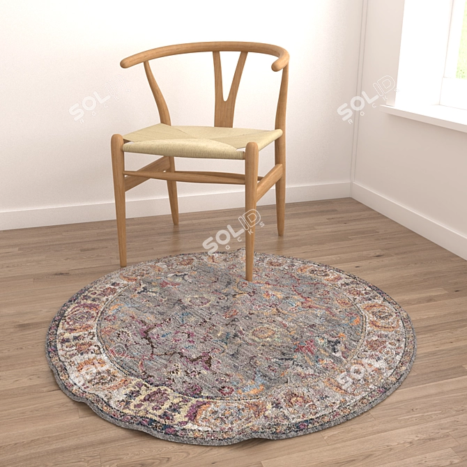 Round Carpets Set: Versatile and Realistic 3D Rugs 3D model image 4