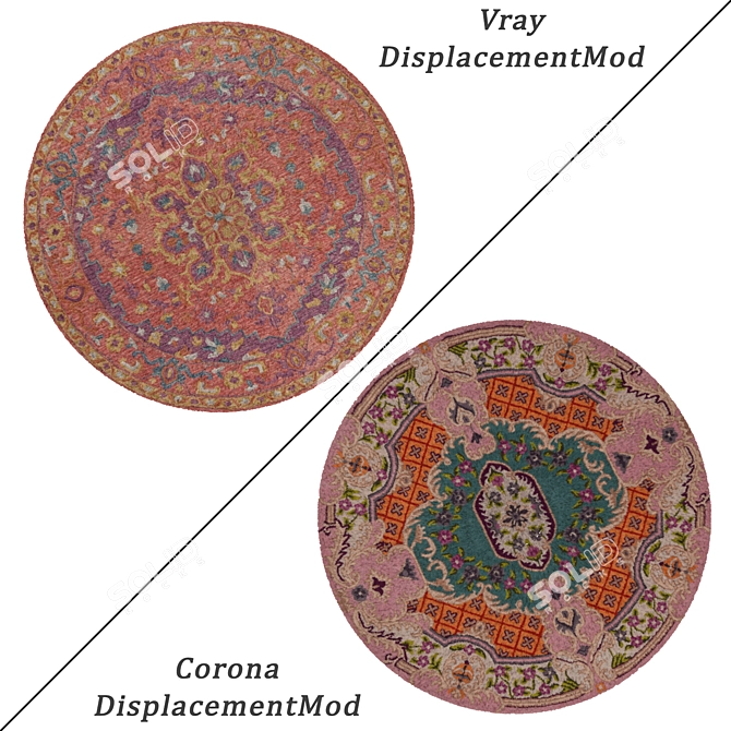 Versatile Round Carpets Set 3D model image 2